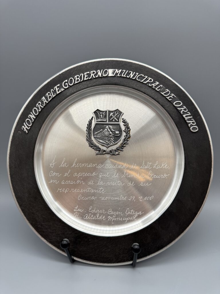 Silver Plate with Crest from Oruro, Bolivia