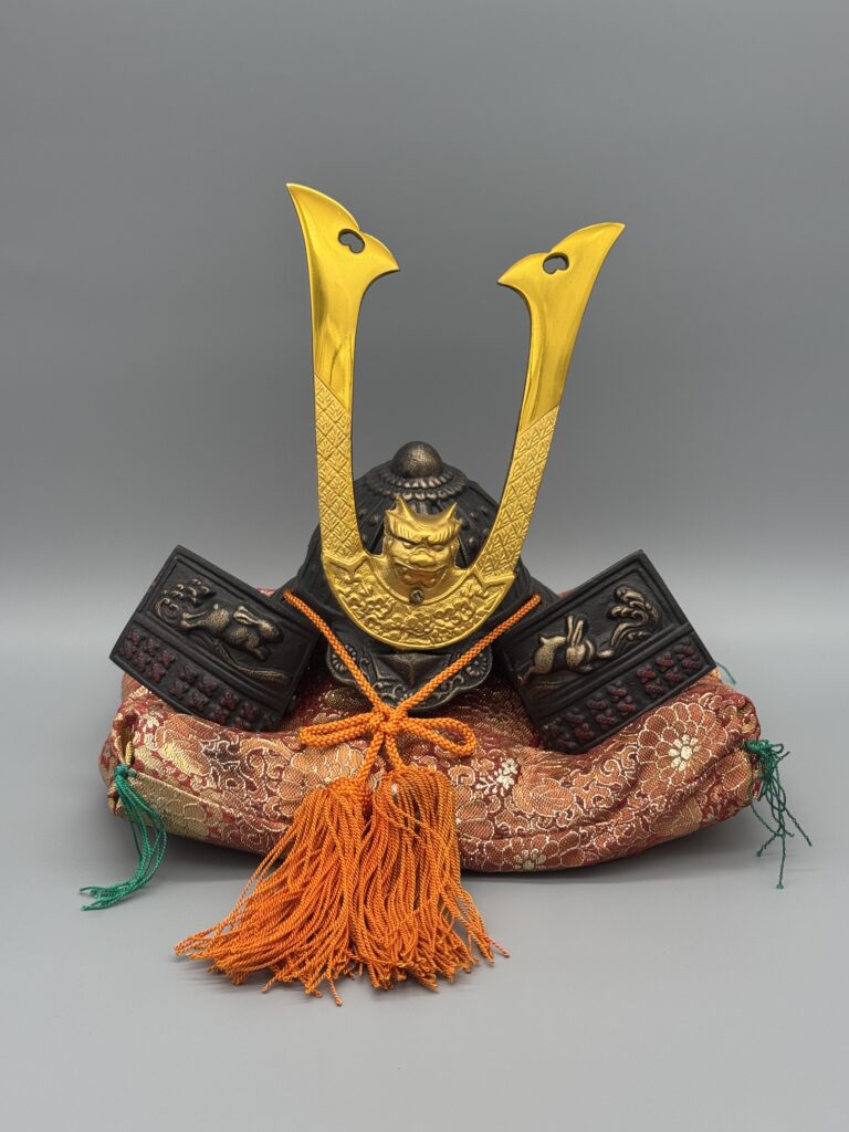 Samuri Helmet on orinate silk pillow
